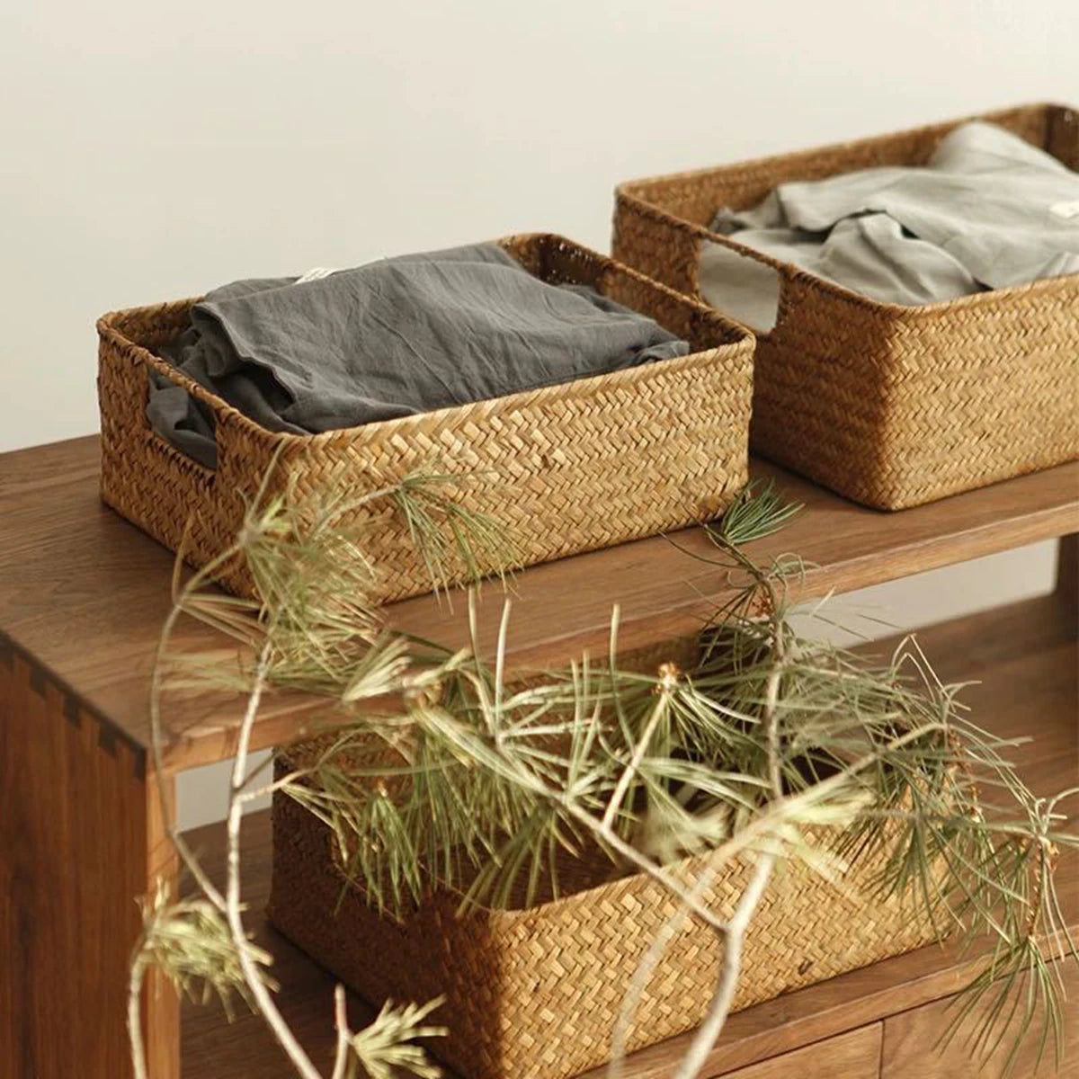 Hand-woven Rattan Wicker Basket