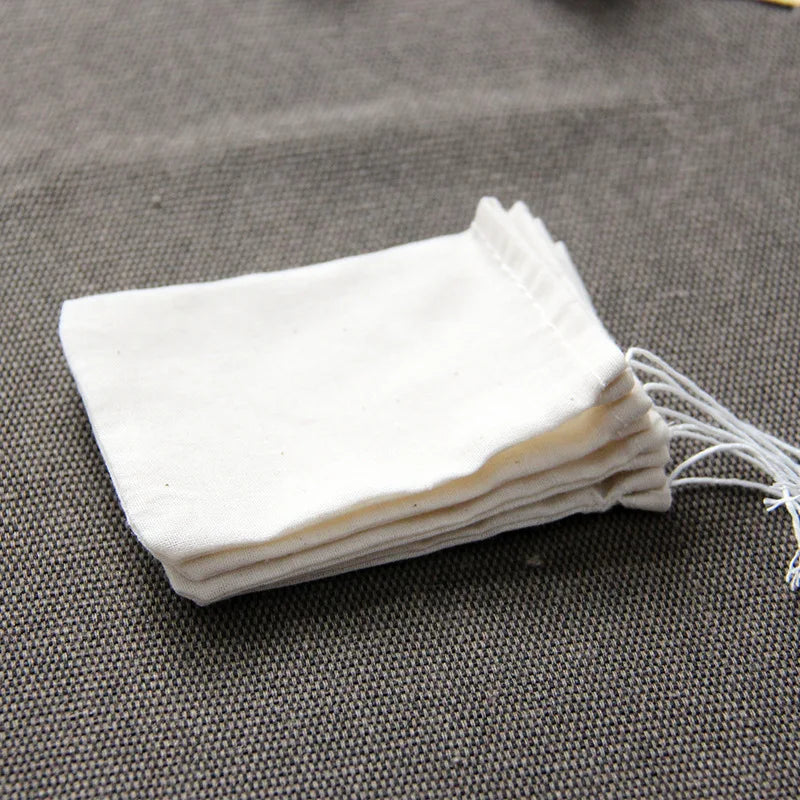 50pcs Tea Empty Cotton Muslin Bags