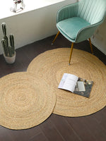 Load image into Gallery viewer, Woven Round Rattan Floor Mat
