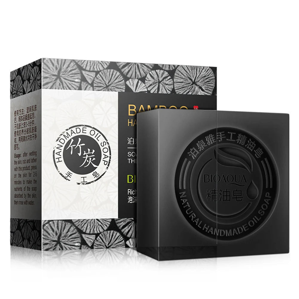 Handmade Natural Organic Black Bamboo Charcoal Soap Cleanser