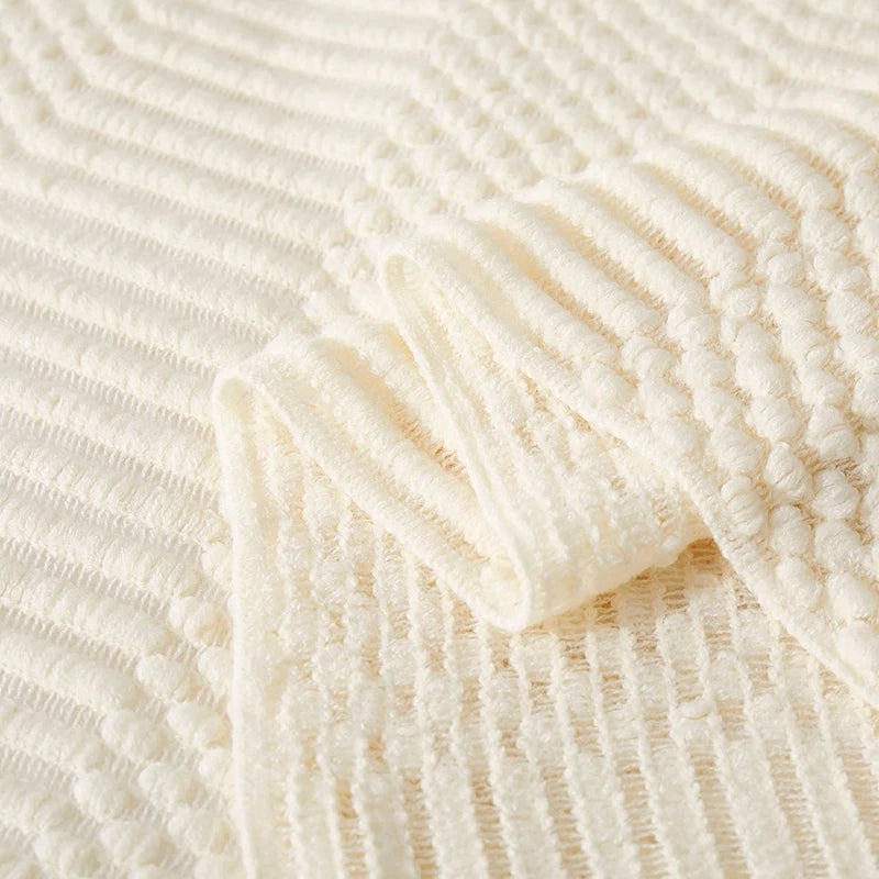 White Boho Throw Blanket