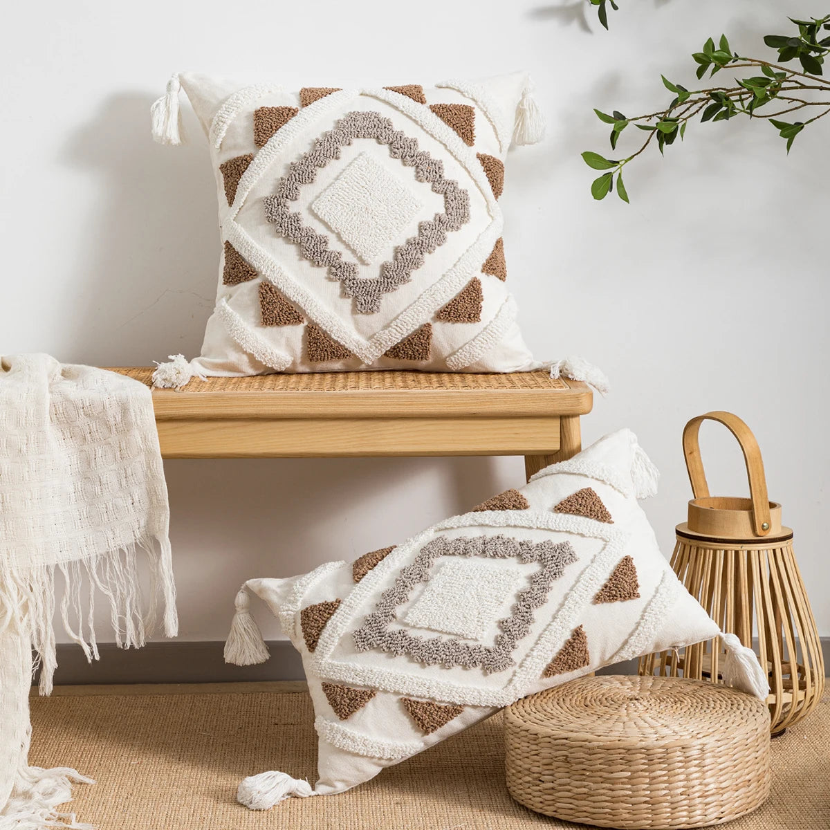 Multi-Color Geometric Combination Pillow Cover