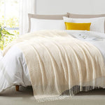 Load image into Gallery viewer, White Boho Throw Blanket
