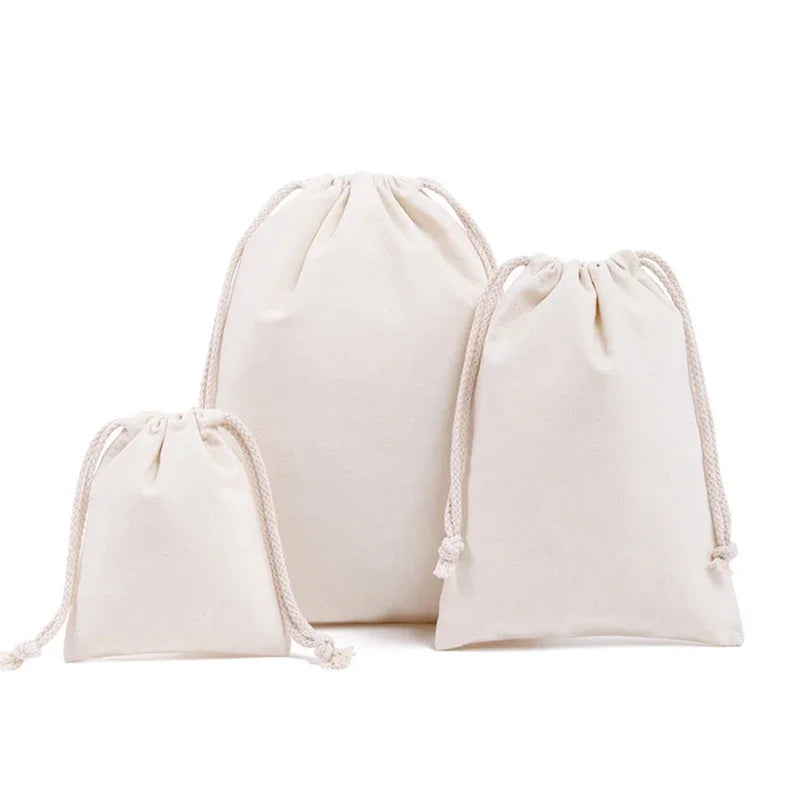 Reusable Cotton Drawstring Bags